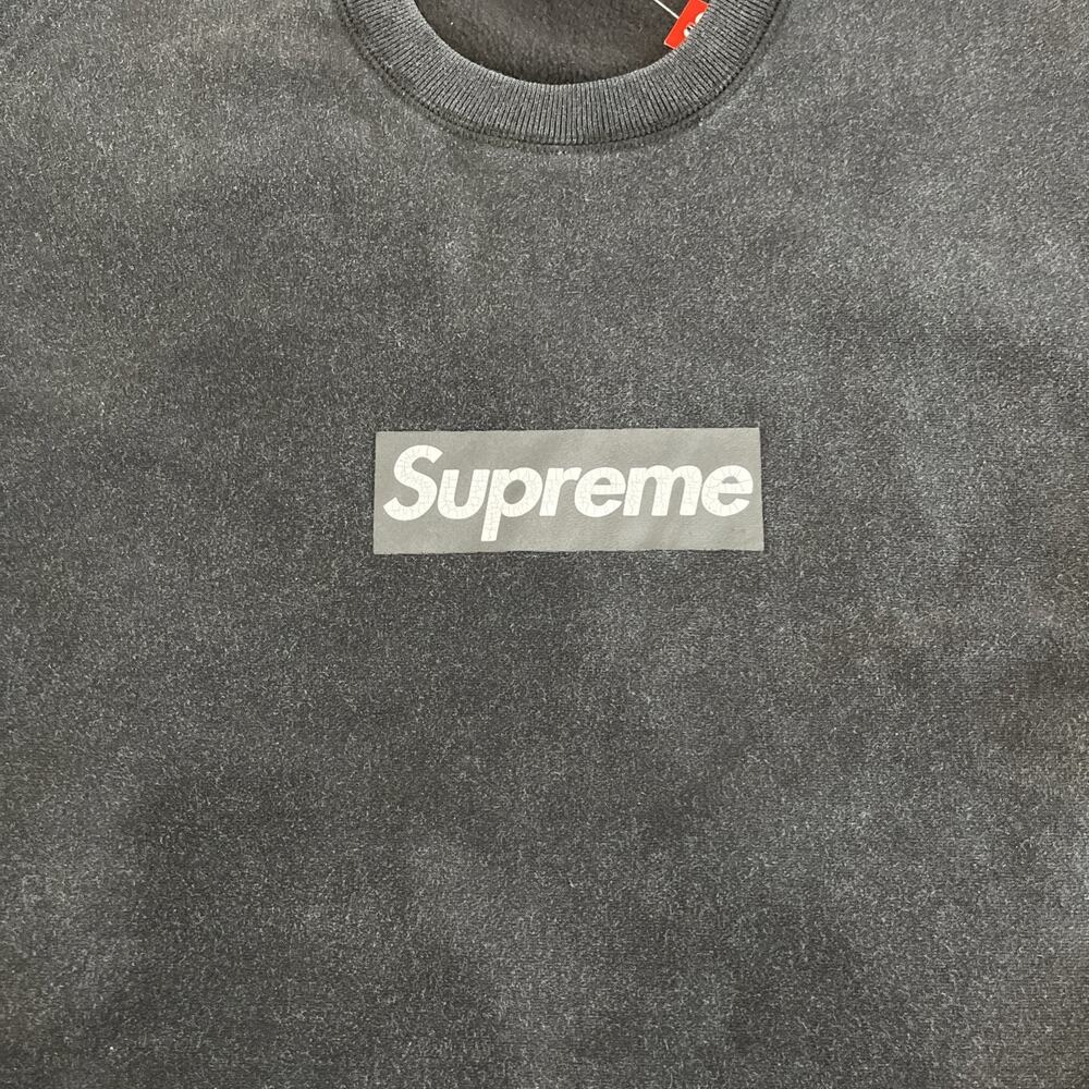 Supreme Washed Box Logo Crewneck Black Size Small - Picture 2 of 9